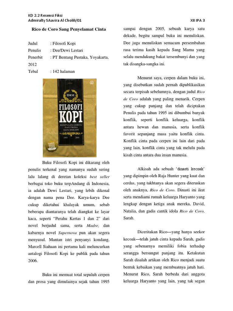 Detail Buku Filosofi Kopi Nomer 31