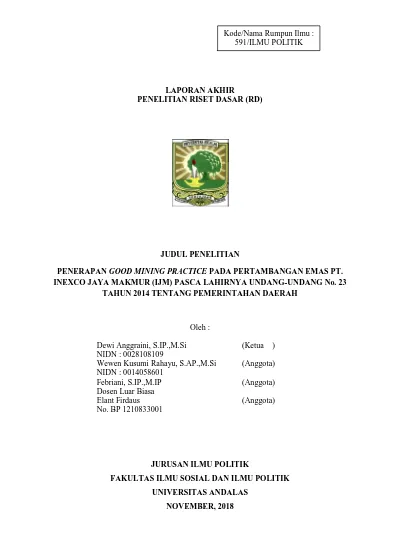Detail Buku Good Mining Practice Nomer 27