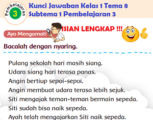 Detail Buku Guru Kelas 1 Tema 8 Nomer 39