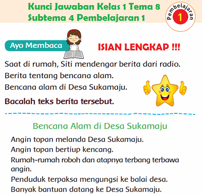 Detail Buku Guru Kelas 1 Tema 8 Nomer 45