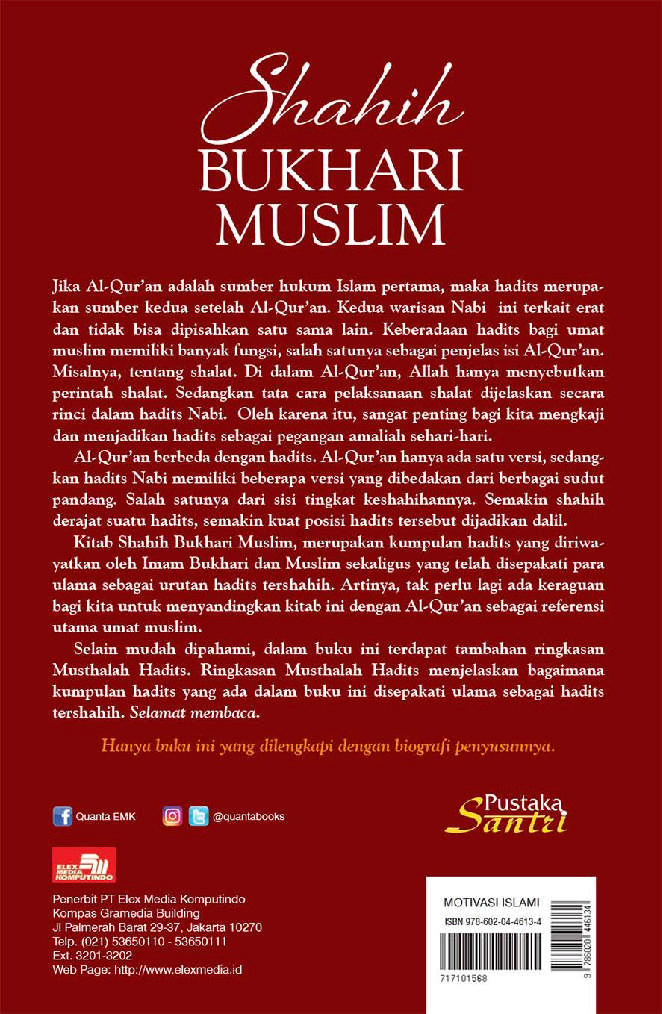 Detail Buku Hadits Bukhari Muslim Nomer 23