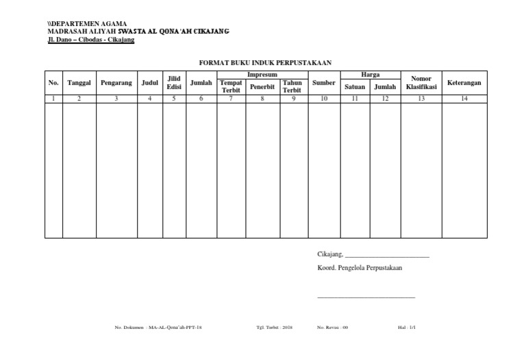 Detail Buku Induk Perpustakaan Nomer 36