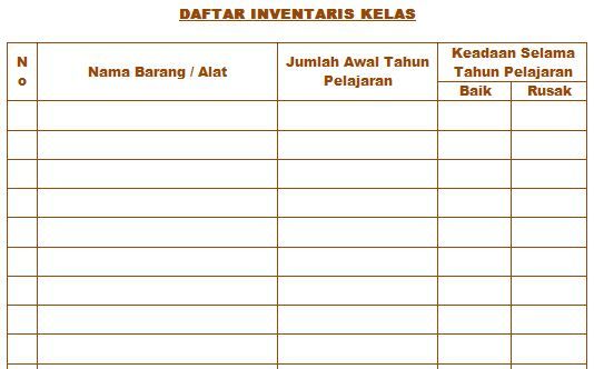 Detail Buku Inventaris Barang Sekolah Nomer 22