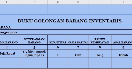 Detail Buku Inventaris Barang Sekolah Nomer 43