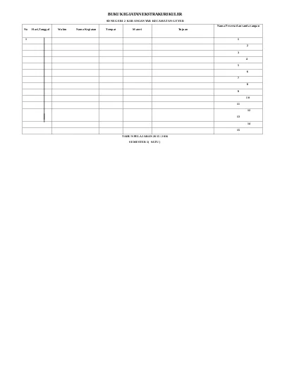 Detail Buku Jurnal Kegiatan Ekstrakurikuler Nomer 12