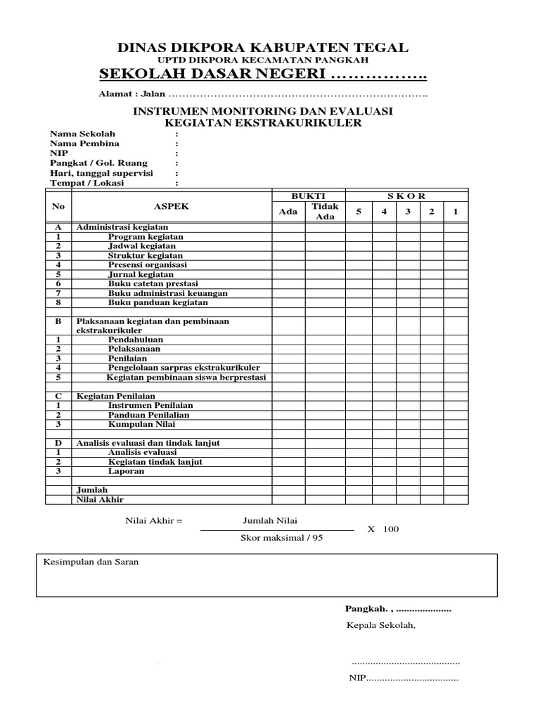 Detail Buku Jurnal Kegiatan Ekstrakurikuler Nomer 8