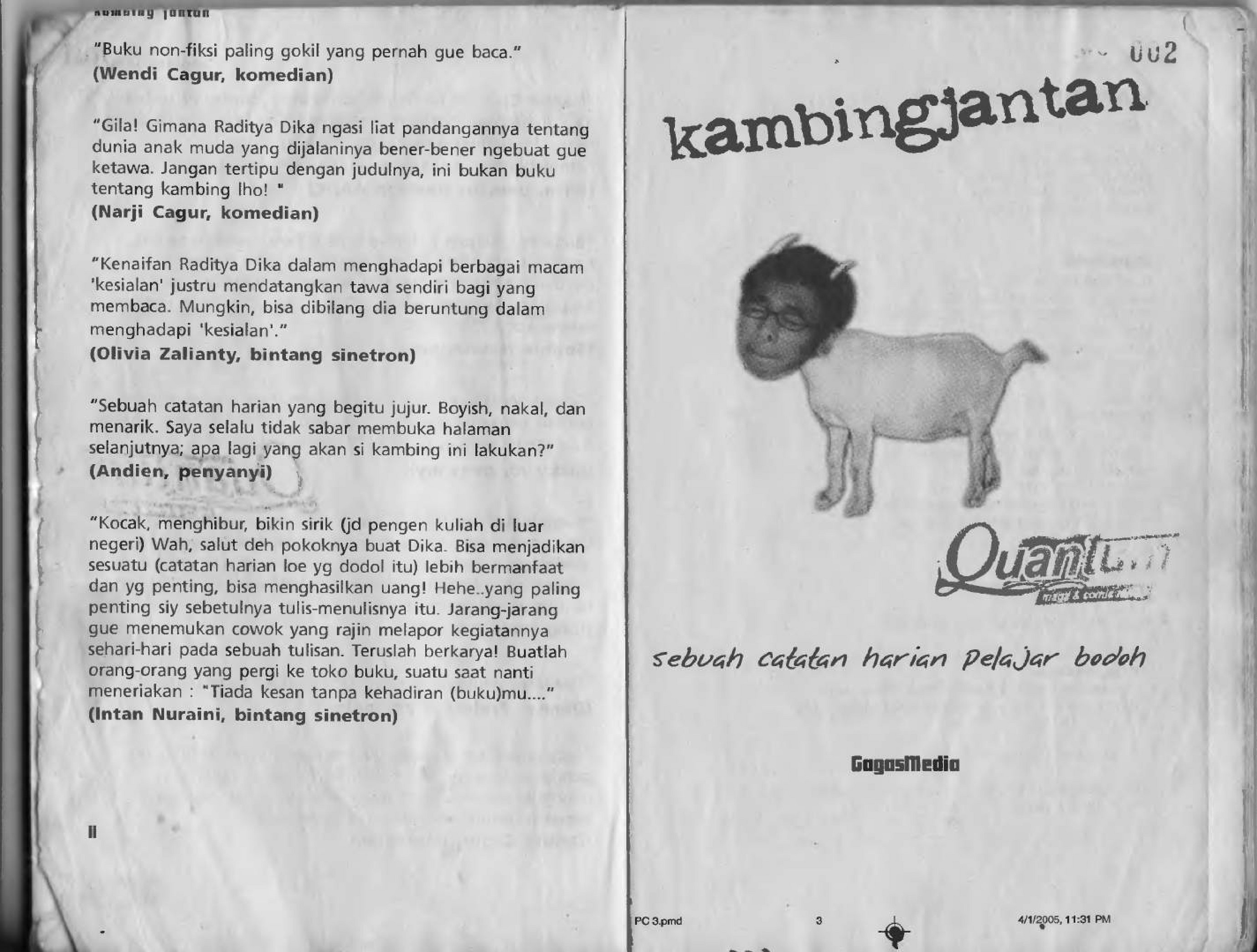 Detail Buku Kambing Jantan Raditya Dika Nomer 26