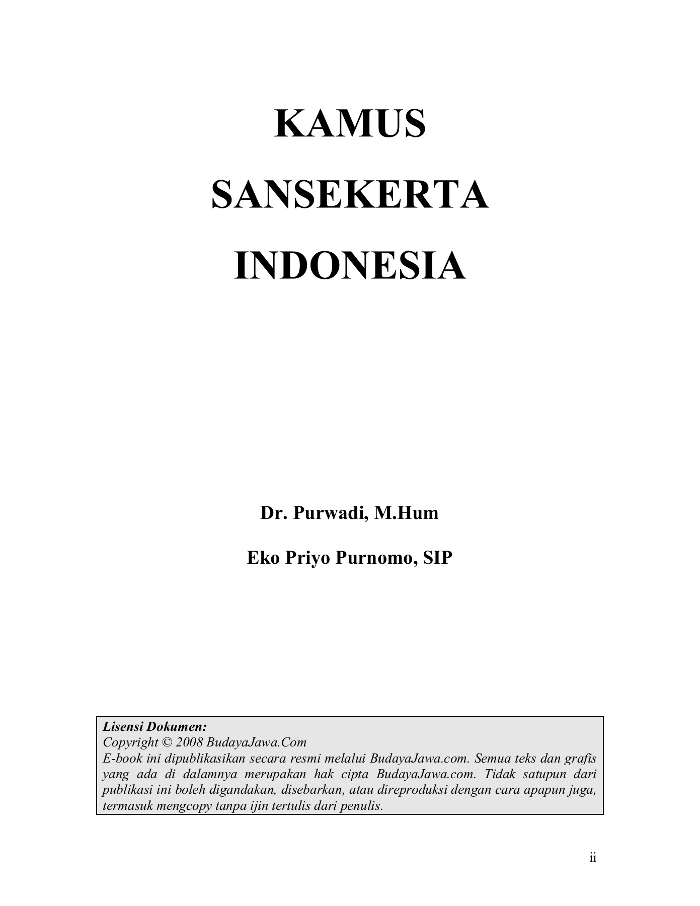 Detail Buku Kamus Bahasa Kawi Nomer 38