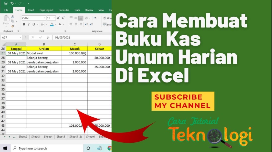 Detail Buku Kas Excel Nomer 22