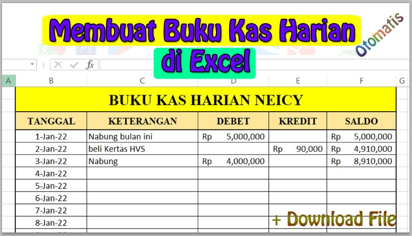 Detail Buku Kas Excel Nomer 7