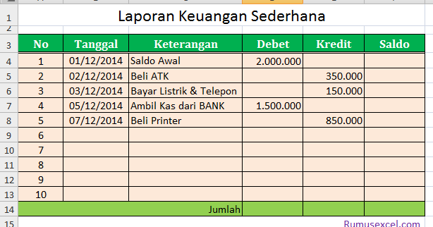 Detail Buku Kas Harian Nomer 10