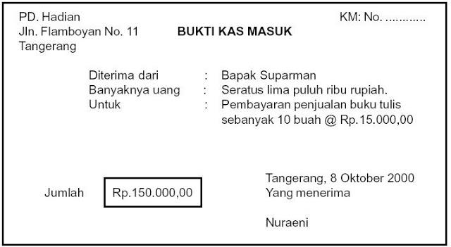 Detail Buku Kas Masuk Nomer 18