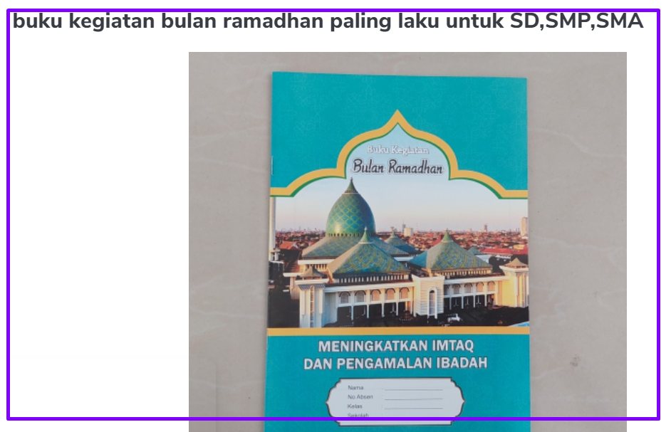 Detail Buku Kegiatan Bulan Ramadhan Nomer 17