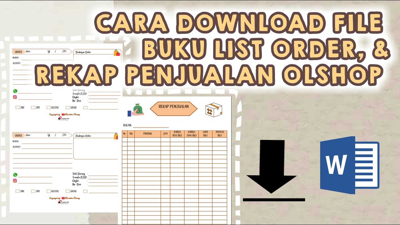 Detail Buku List Order Olshop Nomer 13