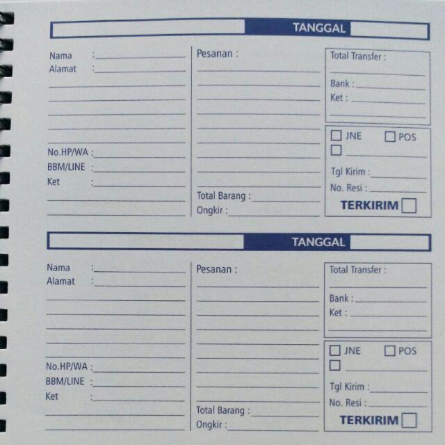 Detail Buku List Order Olshop Nomer 6