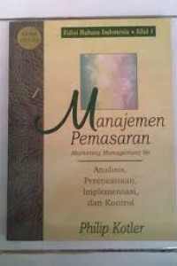 Detail Buku Manajemen Pemasaran Philip Kotler Jilid 1 Nomer 6