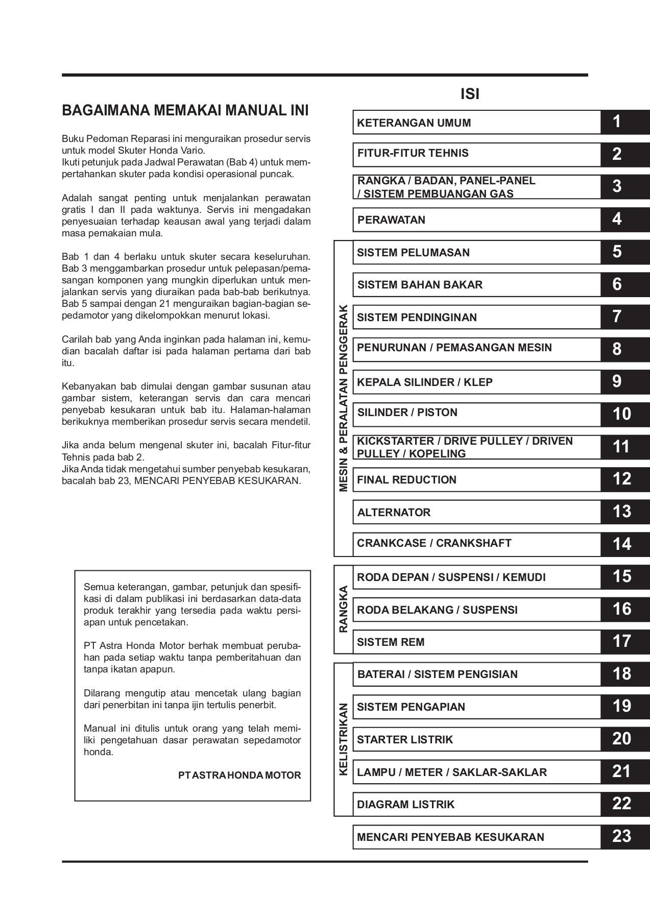 Detail Buku Manual Honda Beat Fi Nomer 19