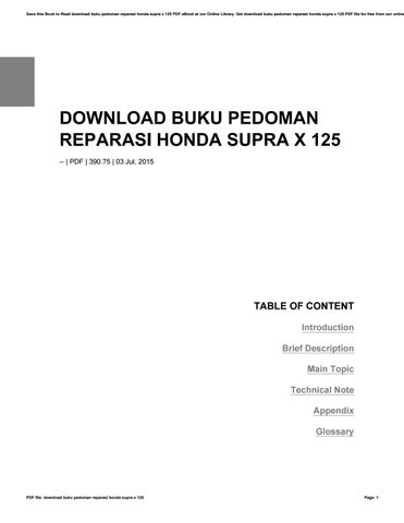 Detail Buku Manual Honda Supra X 125 Nomer 14