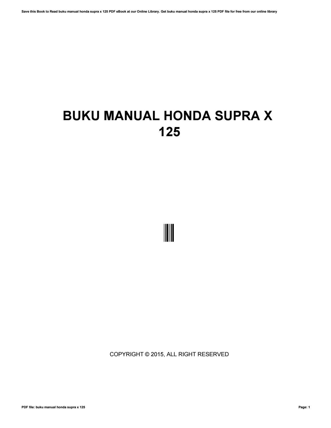 Detail Buku Manual Honda Supra X 125 Nomer 7