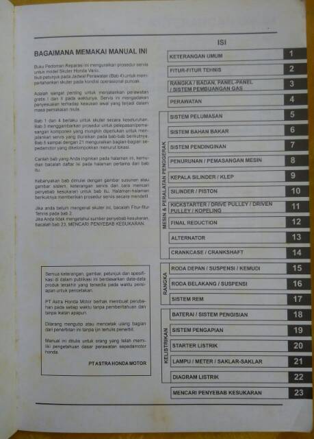 Detail Buku Manual Vario 150 Nomer 38