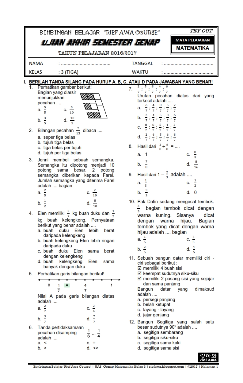 Detail Buku Matematika Kelas 3 Semester 2 Nomer 14