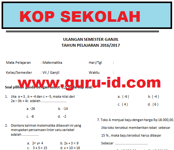 Detail Buku Matematika Kelas 7 Semester 1 Kurikulum 2013 Revisi 2017 Nomer 30