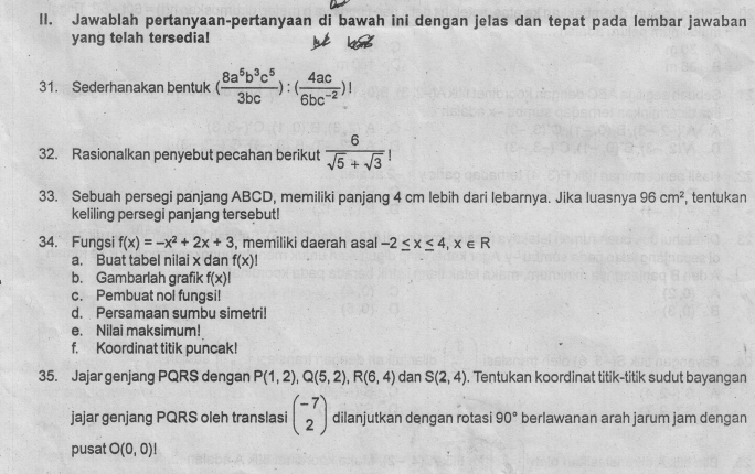 Detail Buku Matematika Kelas 9 Kurikulum 2013 Nomer 54