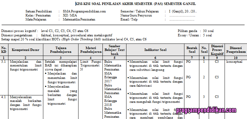 Detail Buku Matematika Peminatan Kelas 12 Nomer 25