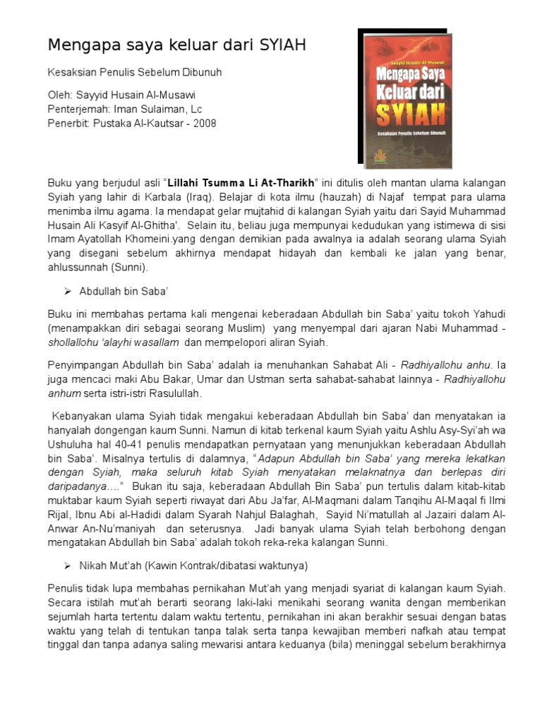 Detail Buku Mengapa Saya Keluar Dari Syiah Nomer 38