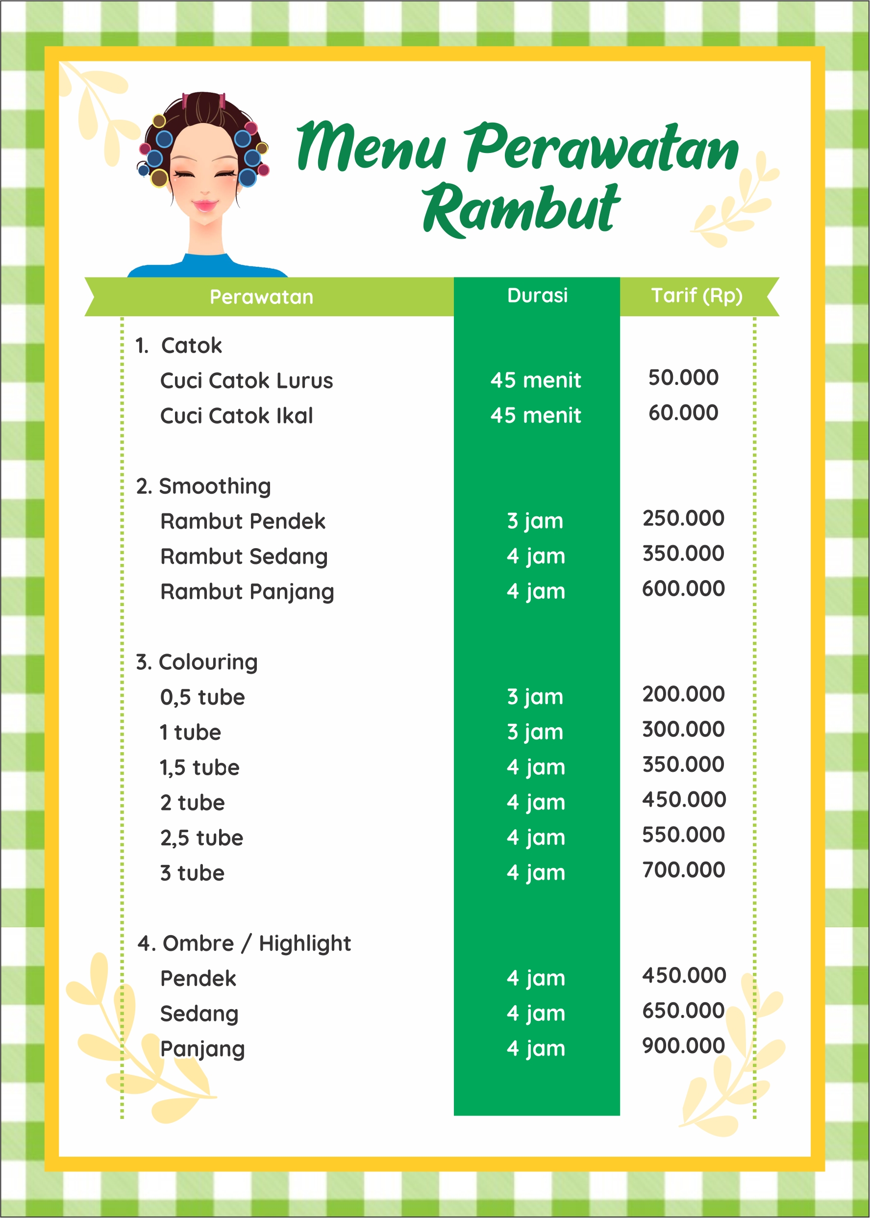 Detail Buku Menu Salon Nomer 22