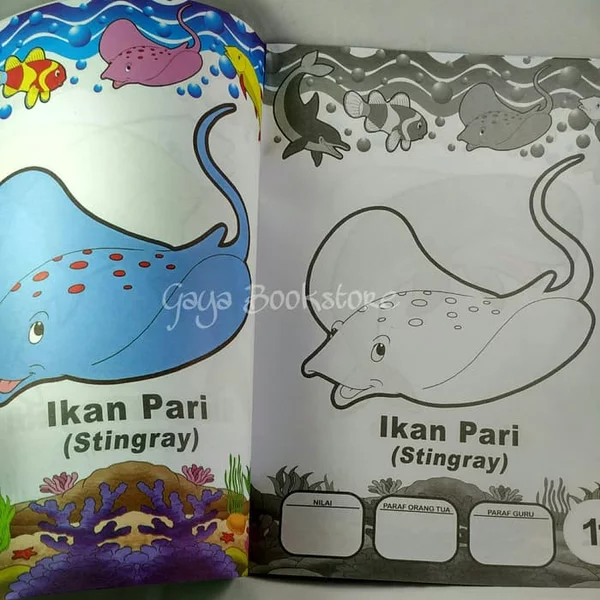 Detail Buku Mewarnai Ikan Nomer 23