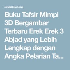 Detail Buku Mimpi 3d Bergambar Lebih Lengkap Nomer 31