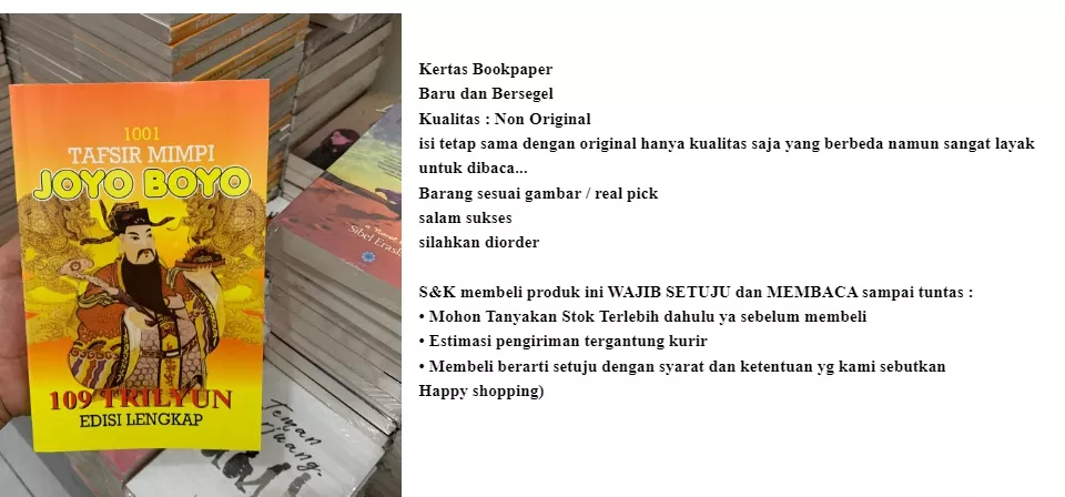 Detail Buku Mimpi Joyo Boyo Nomer 26