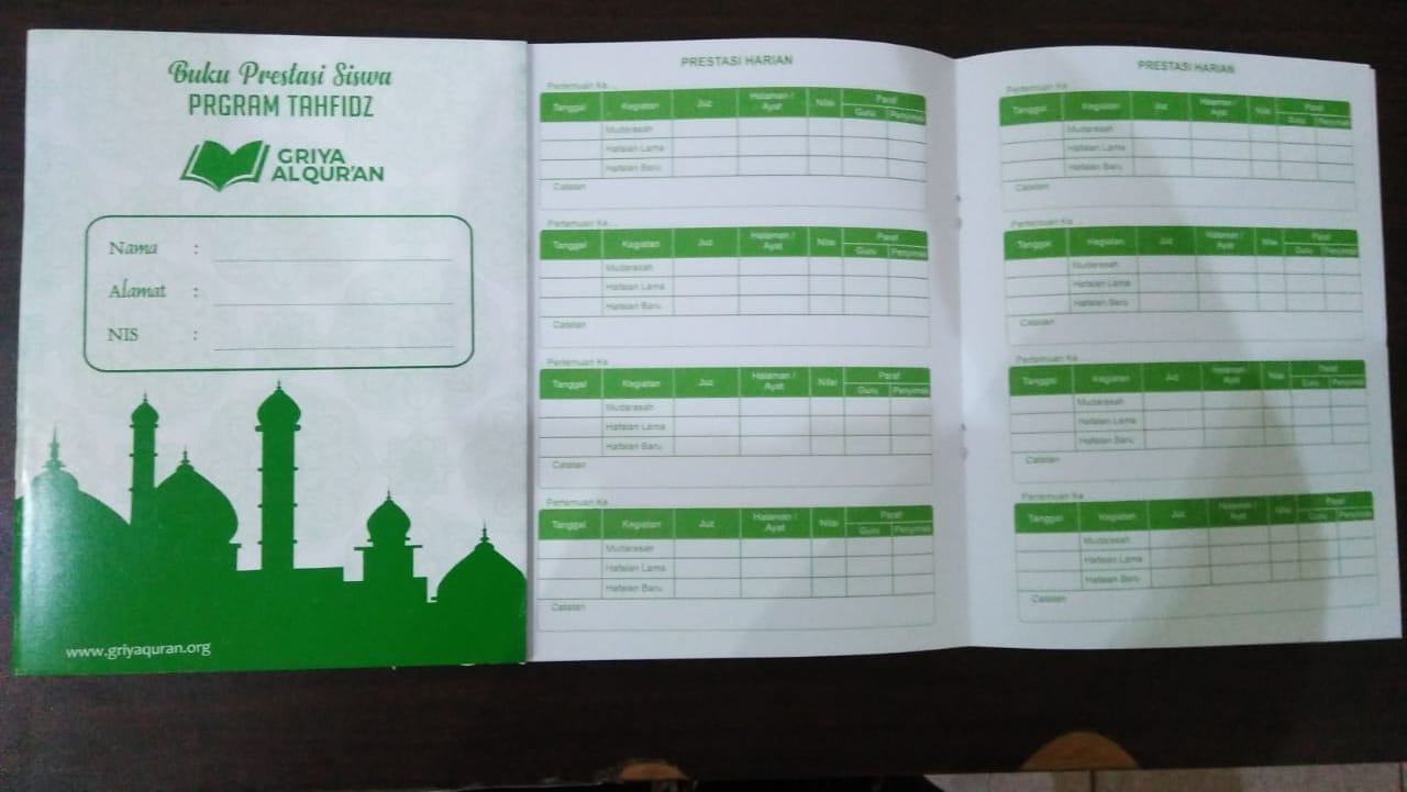 Detail Buku Mutabaah Tahfidz Nomer 2