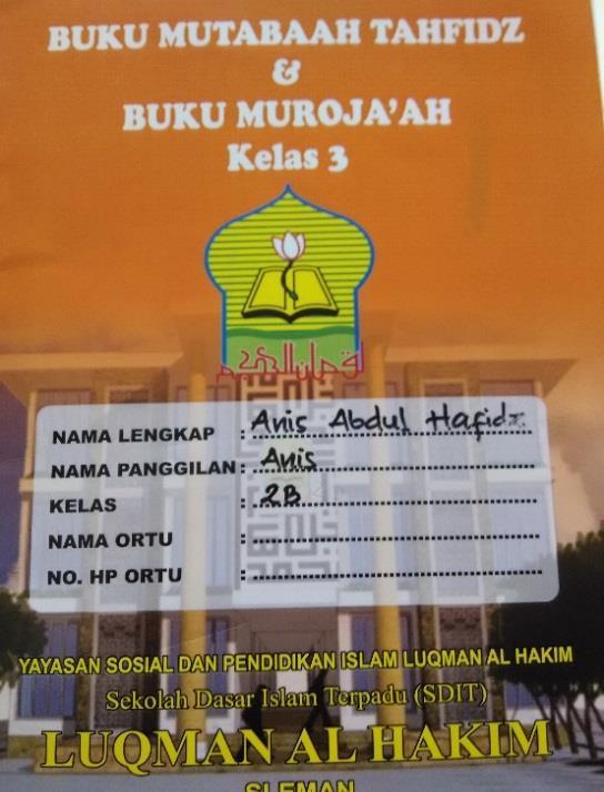 Detail Buku Mutabaah Tahfidz Nomer 31