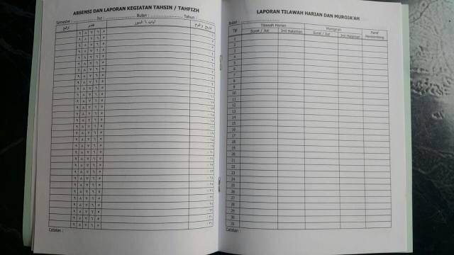 Detail Buku Mutabaah Tahfidz Nomer 33