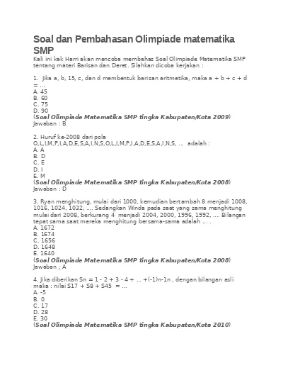 Detail Buku Olimpiade Matematika Smp Nomer 28