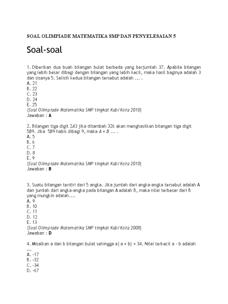 Detail Buku Olimpiade Matematika Smp Nomer 35