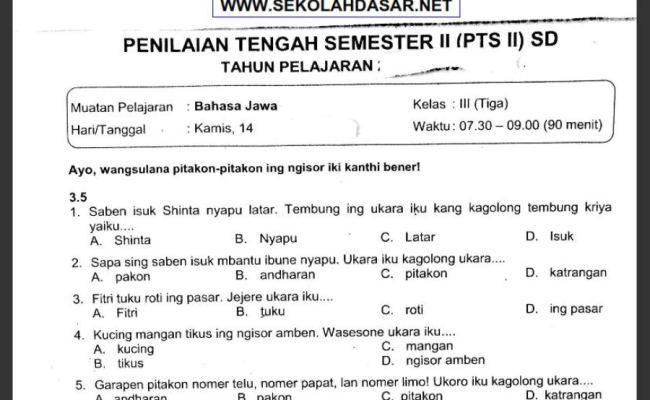 Detail Buku Paket Bahasa Jawa Kelas 2 Sd Nomer 17