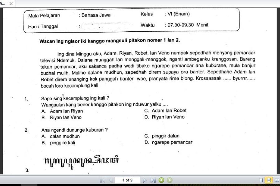 Detail Buku Paket Bahasa Jawa Kelas 6 Kurikulum 2013 Nomer 16