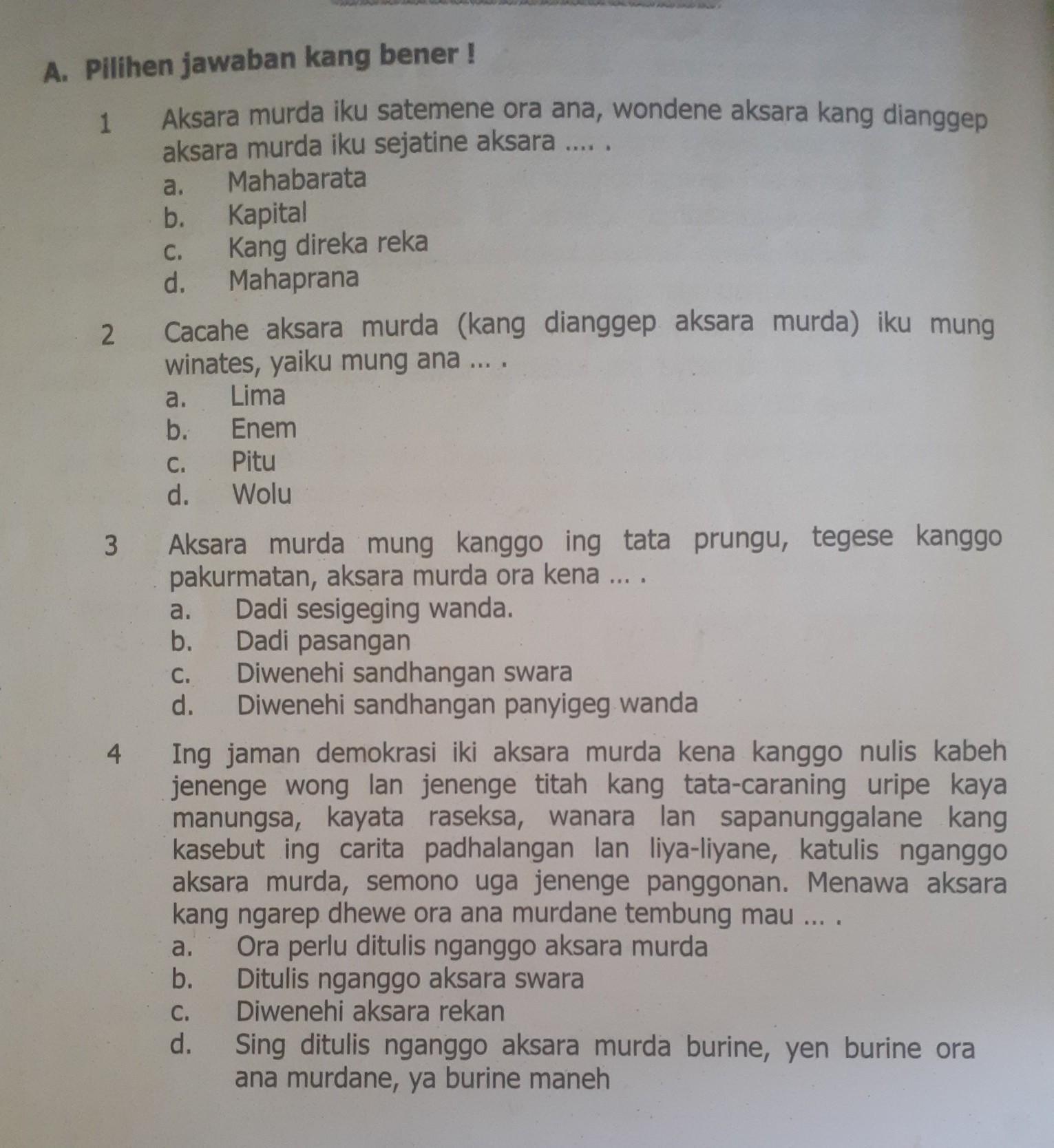 Detail Buku Paket Bahasa Jawa Kirtya Basa Kelas 8 Nomer 18