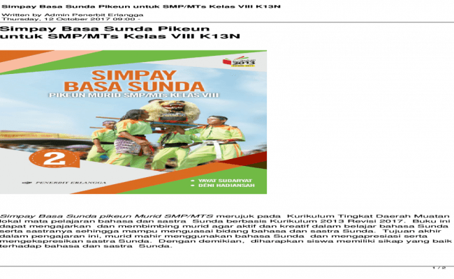 Detail Buku Paket Bahasa Sunda Kelas 8 Nomer 22