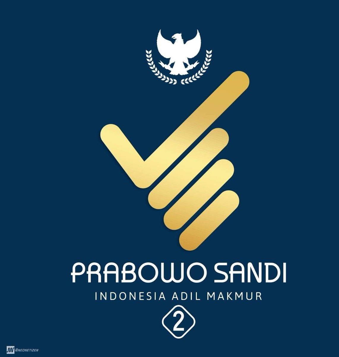 Detail Download Logo Dua Jari Prabowo Sandi Nomer 10