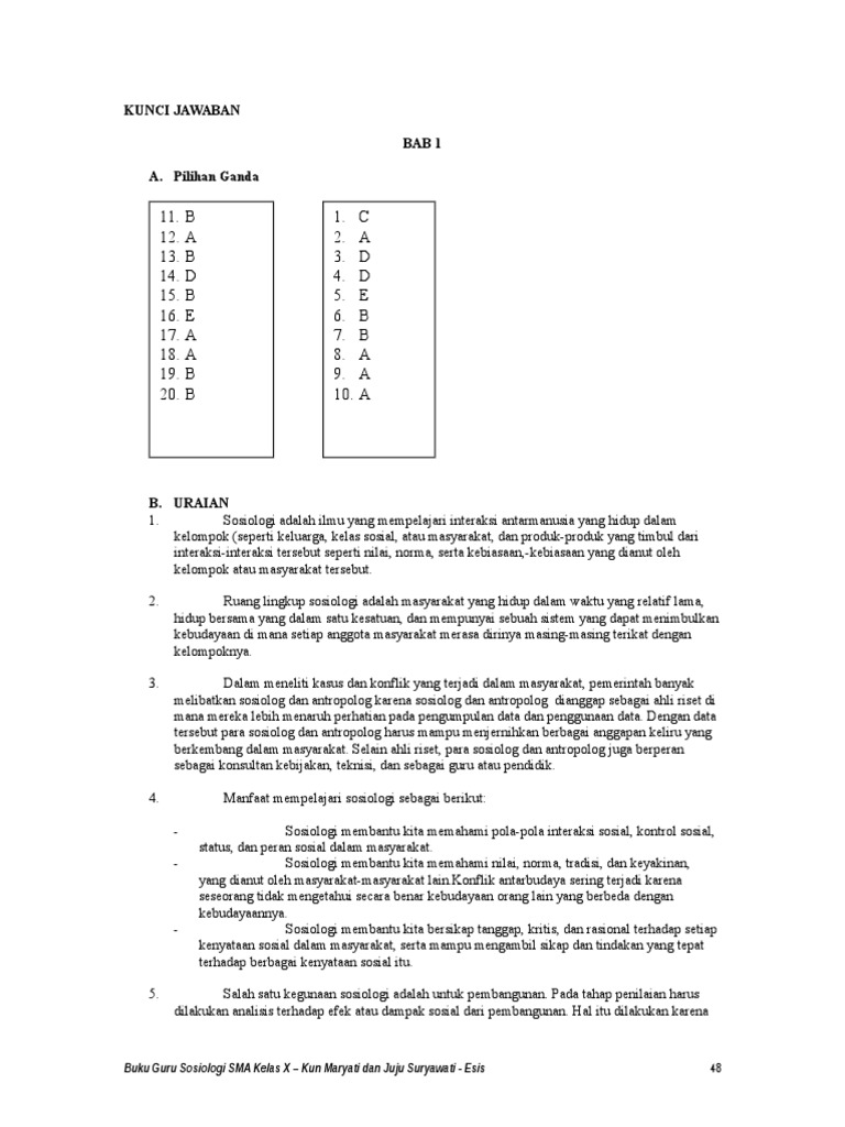 Detail Buku Paket Sosiologi Kelas 10 Nomer 33