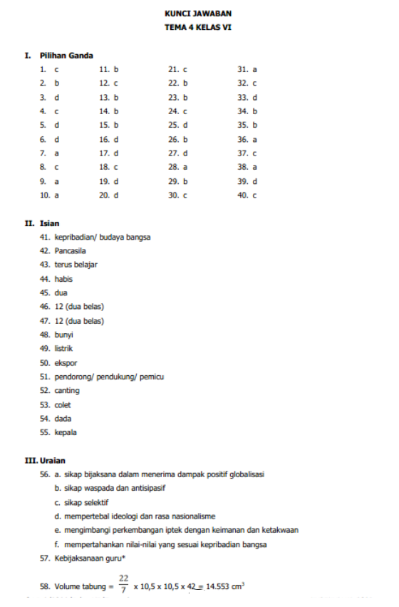 Detail Buku Paket Tema 4 Kelas 6 Nomer 53