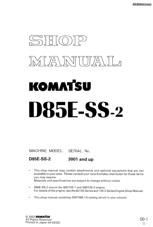 Detail Buku Panduan Dozer D85ess Nomer 3