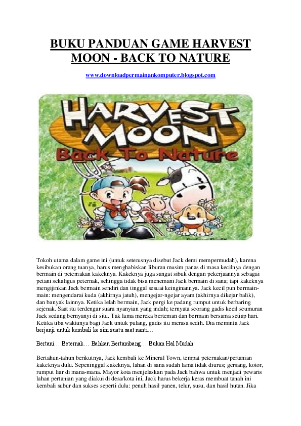 Detail Buku Panduan Harvest Moon Nomer 15