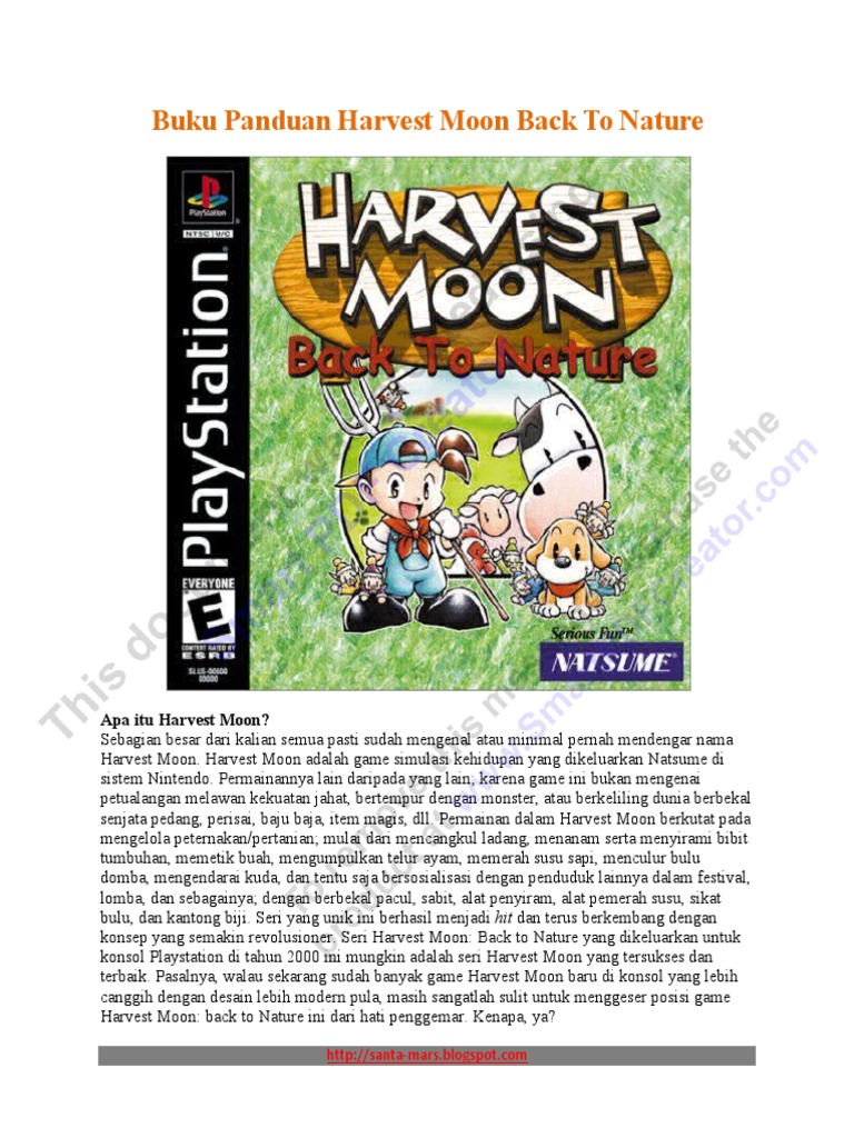 Detail Buku Panduan Harvest Moon Nomer 8