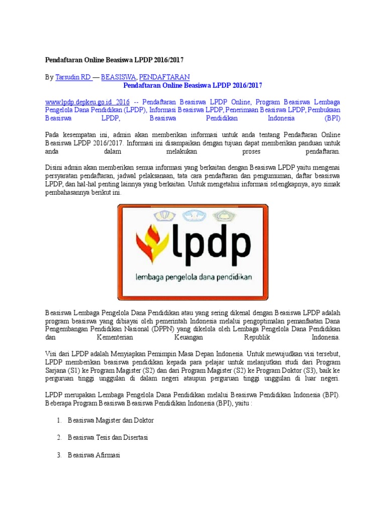 Detail Buku Panduan Lpdp 2017 Nomer 42