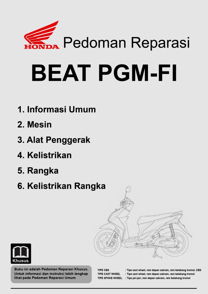 Detail Buku Panduan Reparasi Honda Beat Fi Nomer 2